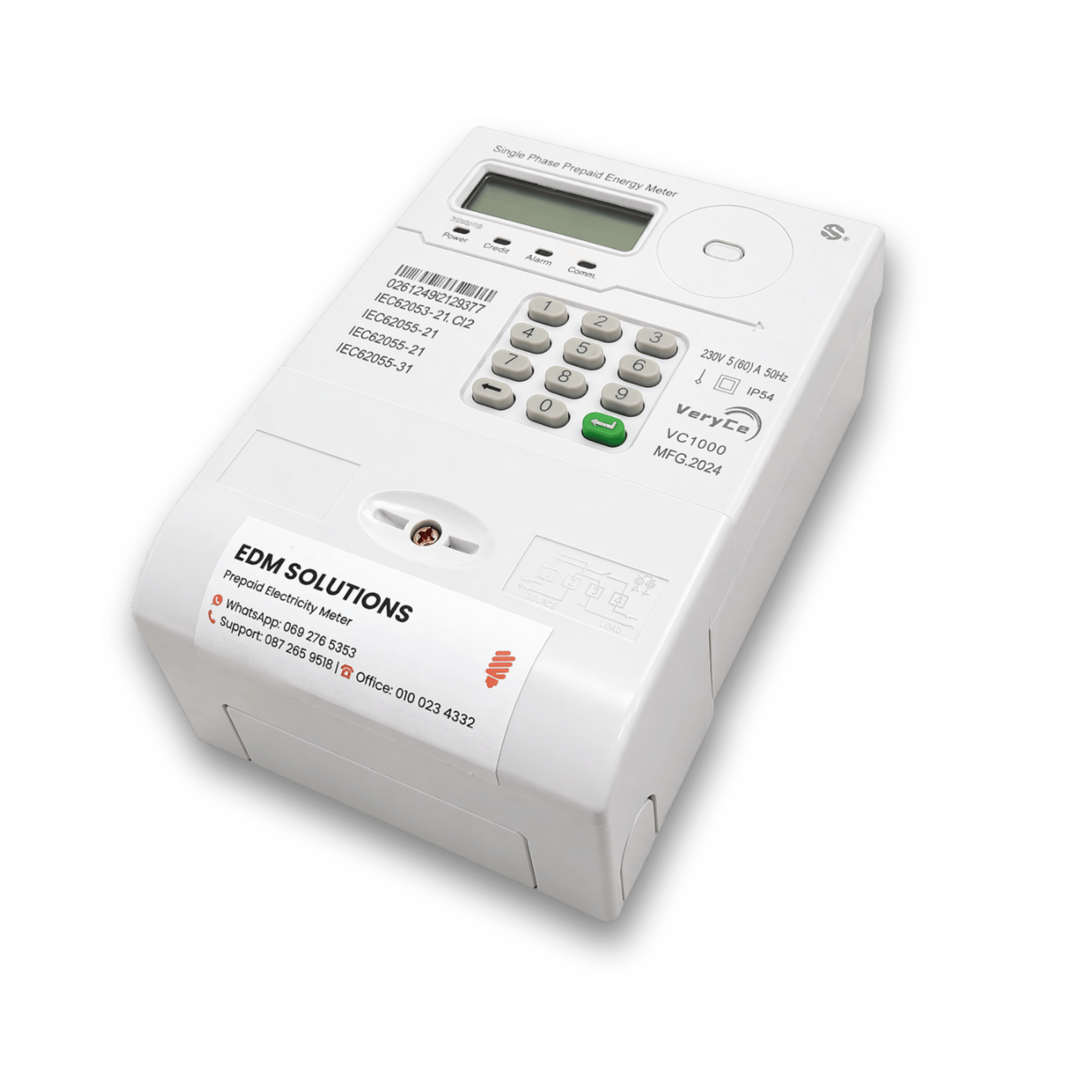 VC1000 BS Integrated Keypad Single Phase Prepaid Electricity Meter