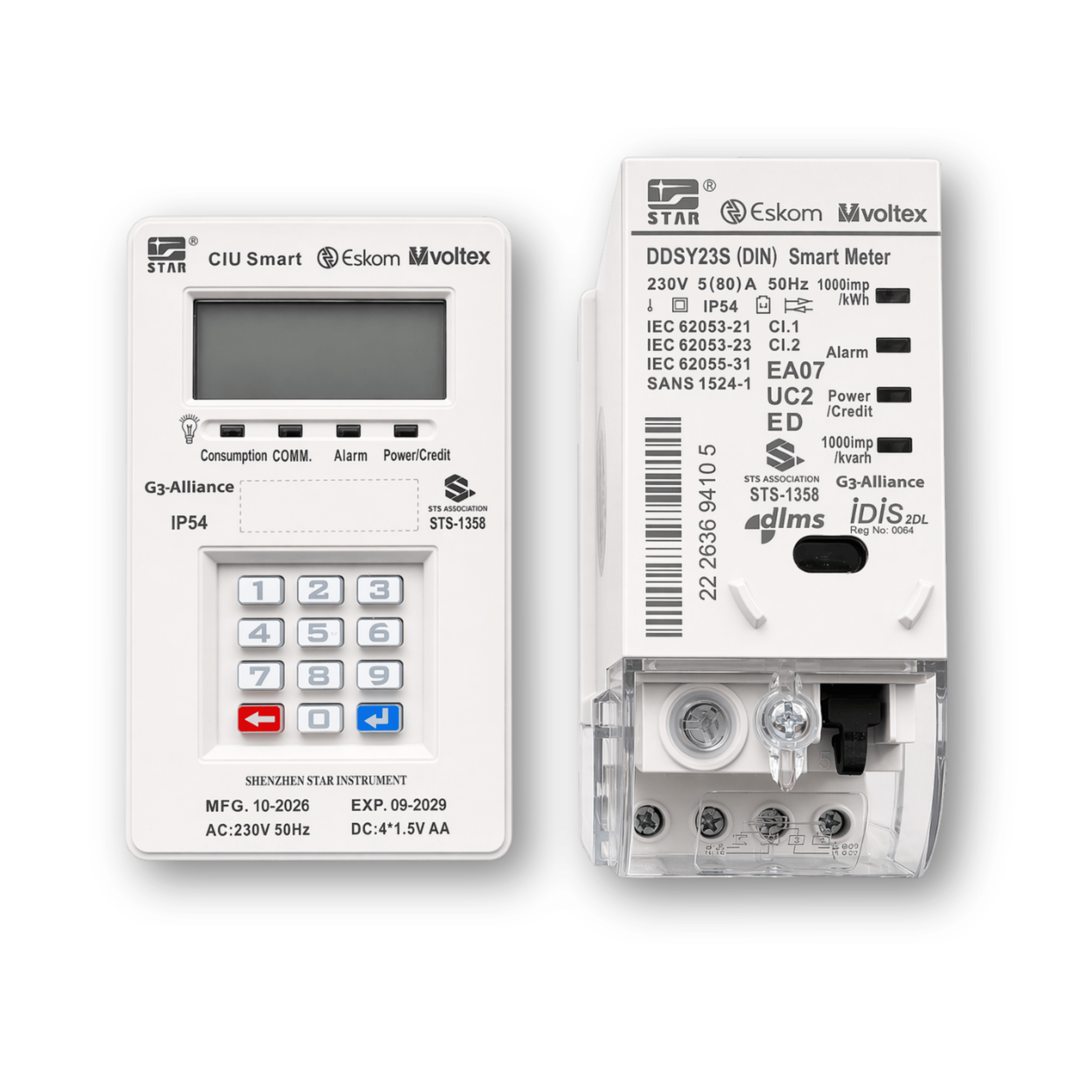 Star DDSY23S DIN Single Phase Split Prepaid Electricity Meter
