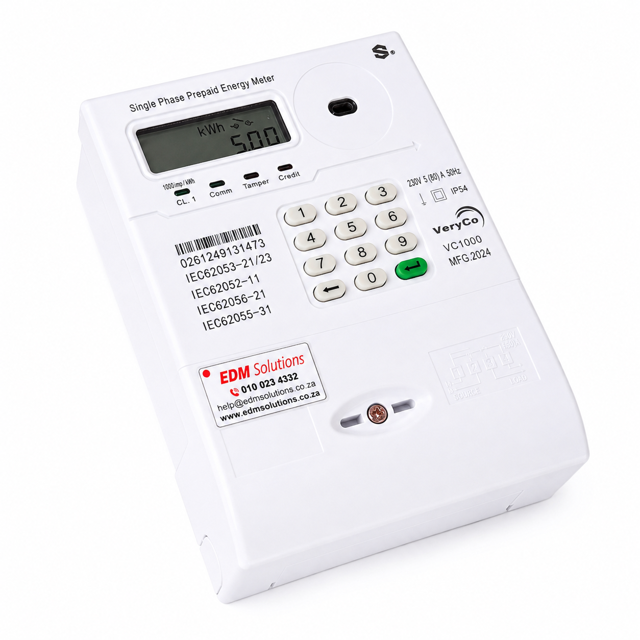 VC1000 BS Integrated Keypad Single Phase Prepaid Electricity Meter