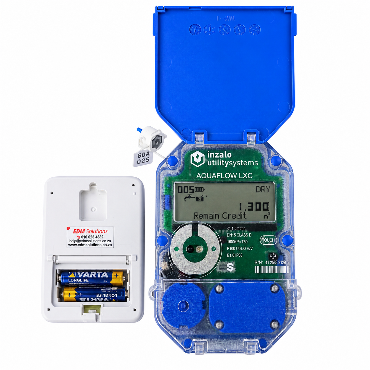 AquaFlow LXC DN15 Smart Ultrasonic Prepaid Water Meter with CIU
