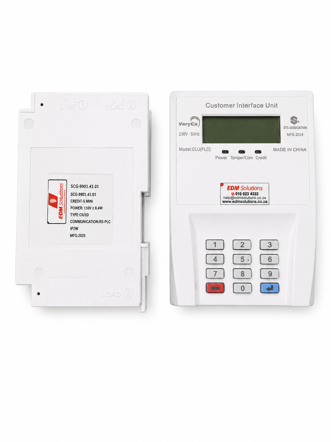 VC1100 Split Prepaid Electricity Meter with PLC CIU – 80A