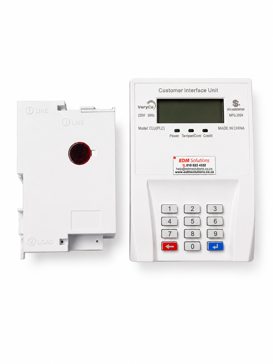 VC1100 Split Prepaid Electricity Meter with PLC CIU – 80A
