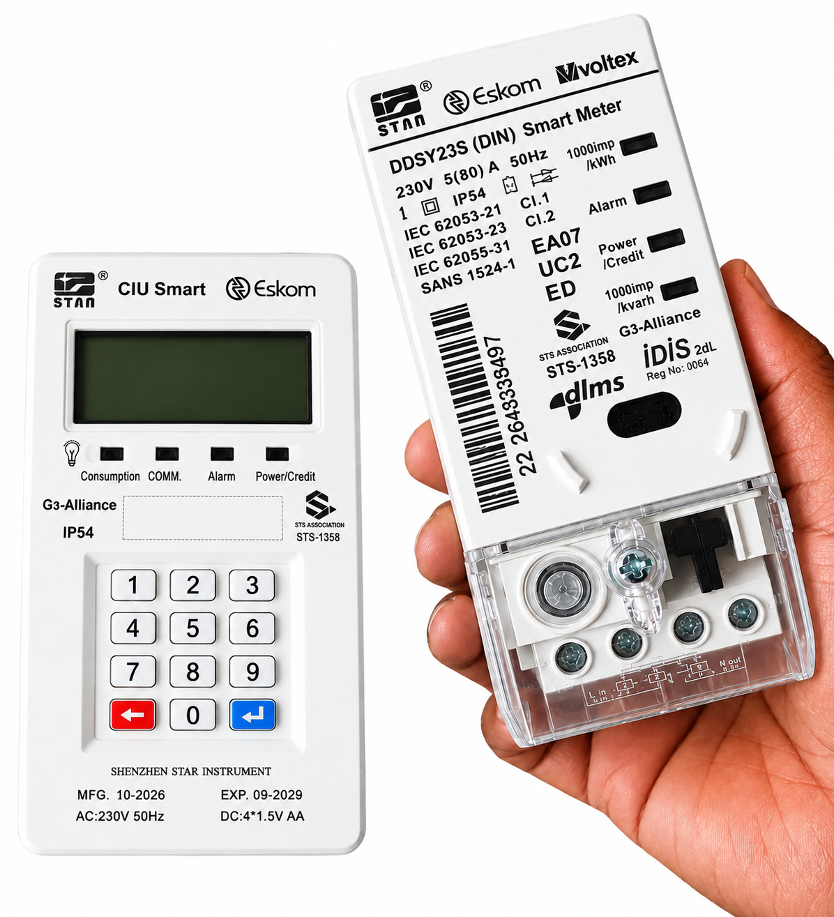 Star DDSY23S 80A Smart Prepaid Electricity Meter with CIU – Eskom Project Compatible