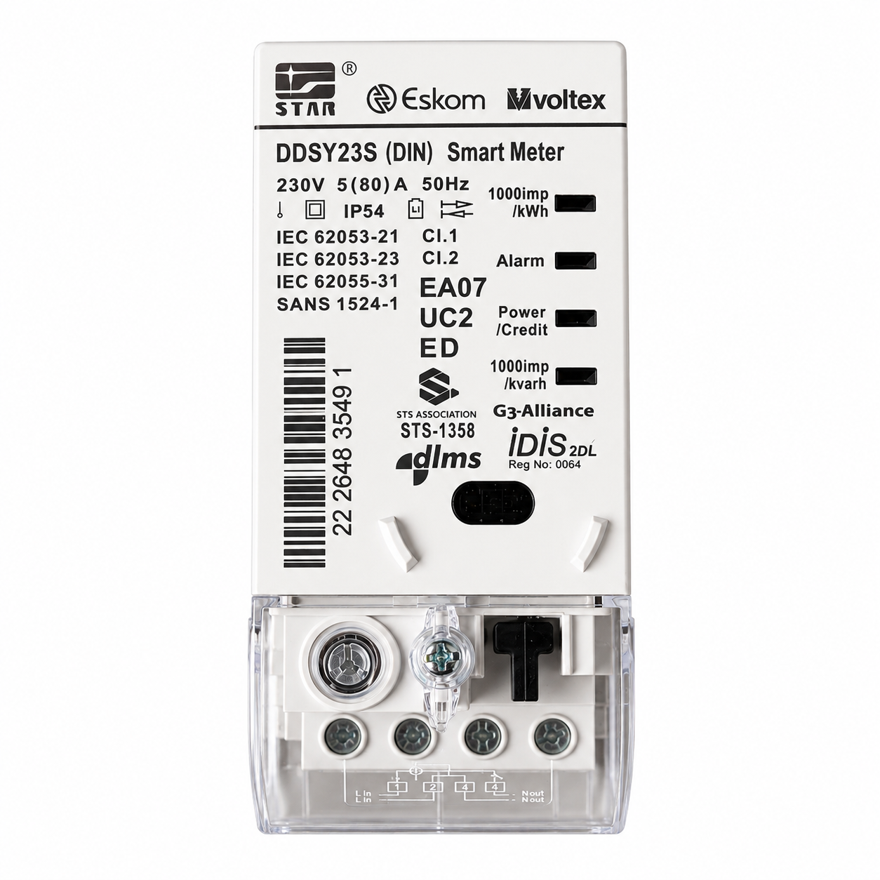 Star DDSY23S 80A Smart Prepaid Electricity Meter with CIU – Eskom Project Compatible