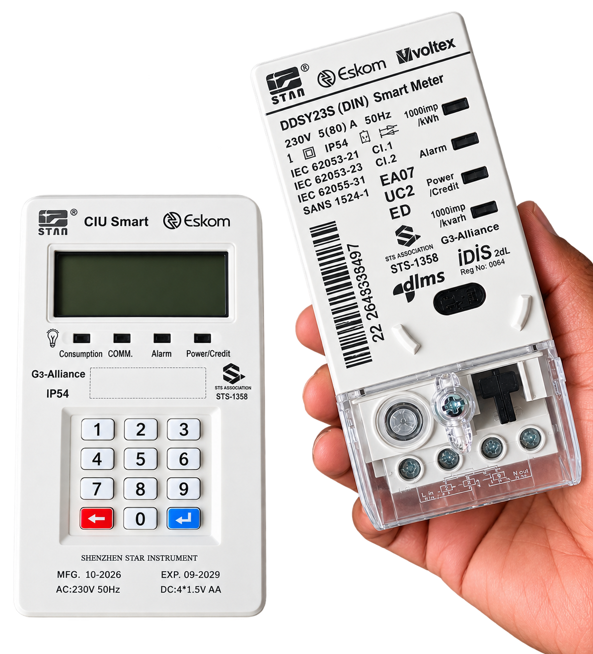 Star DDSY23S 80A Smart Prepaid Electricity Meter with CIU – Eskom Project Compatible