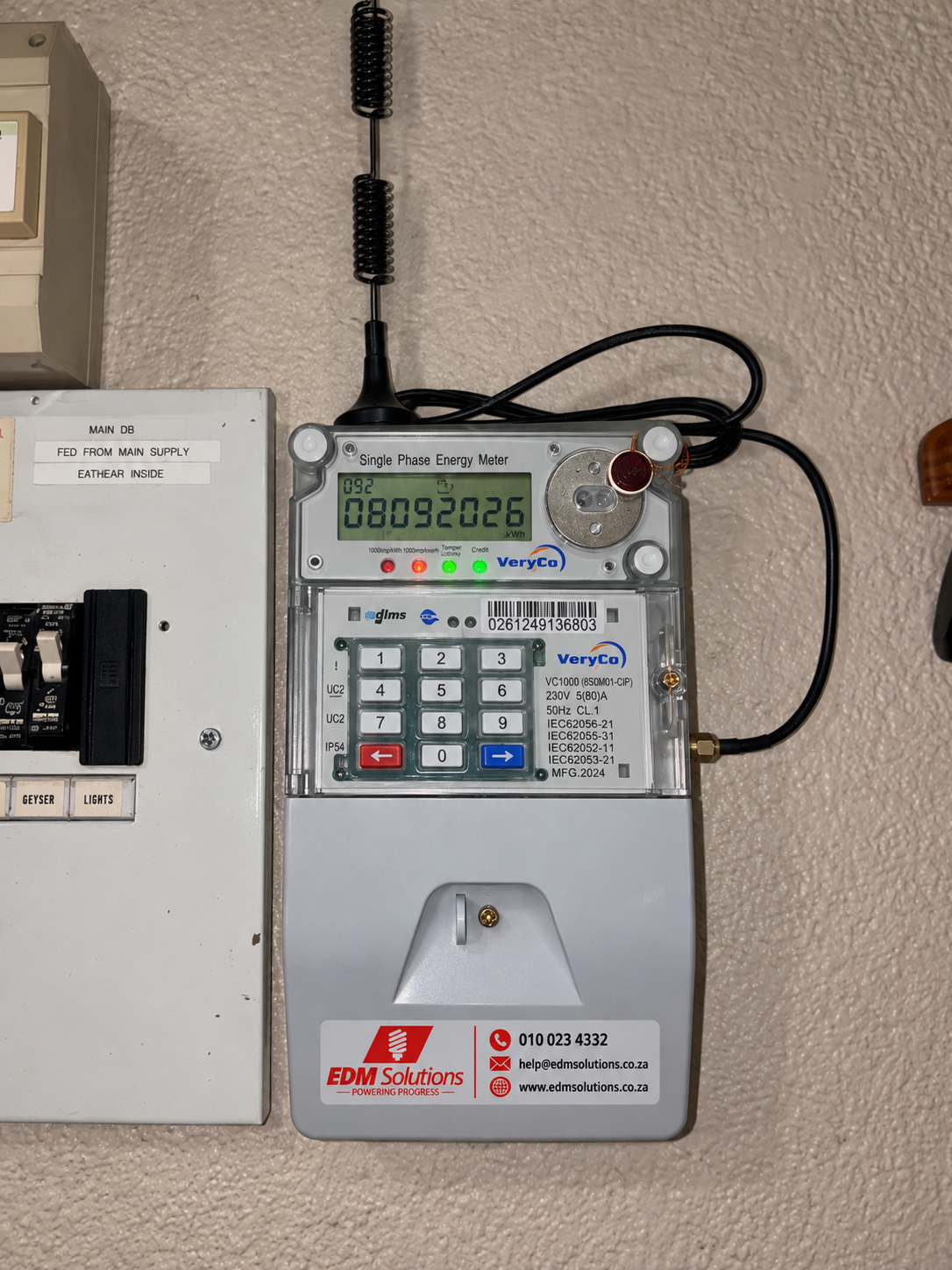 VeryCo VC1000 (BSOM01-CIP) Standalone Smart Prepaid & Postpaid Electricity Meter – 80 A