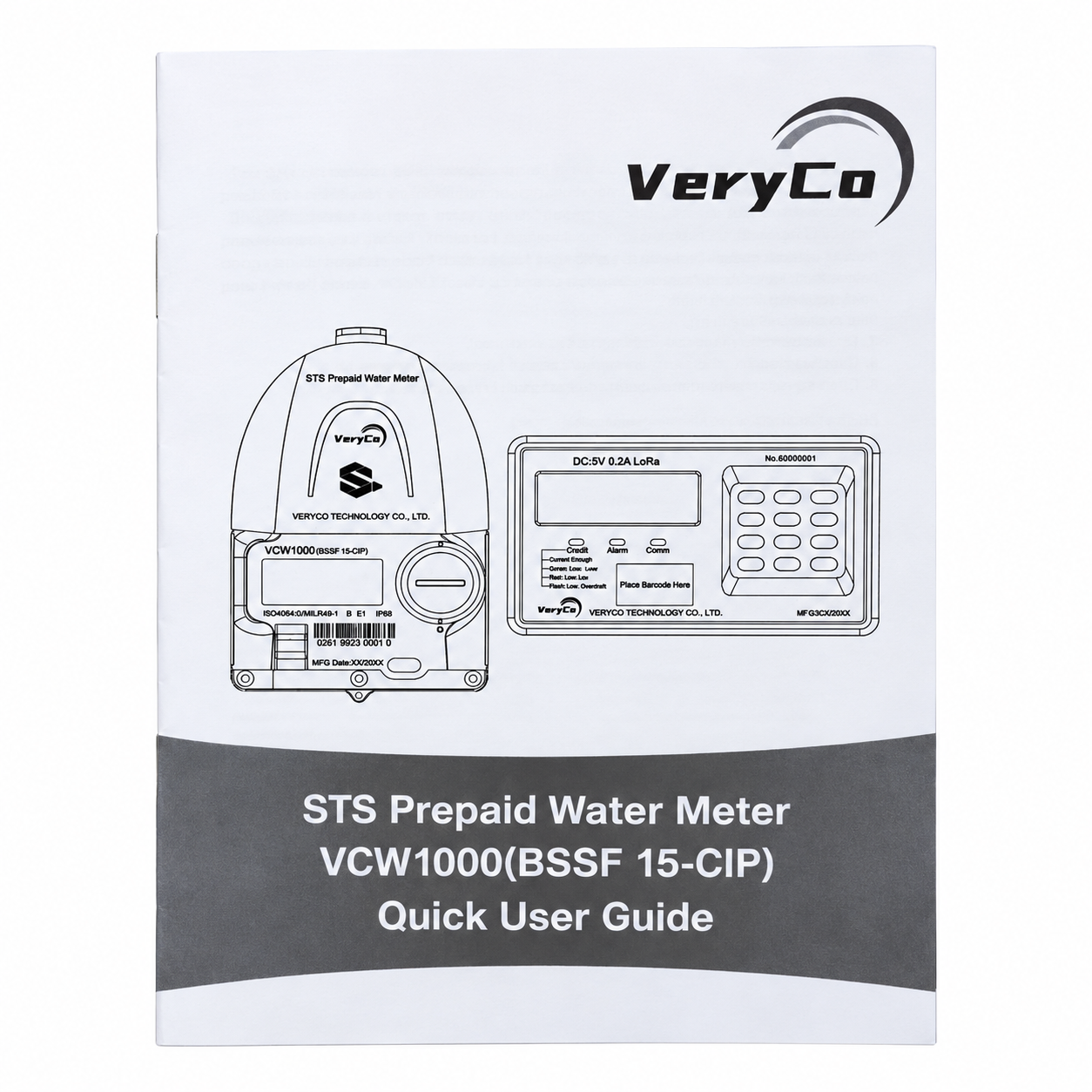 VCW1000 Smart STS Prepaid Water Meter with CIU